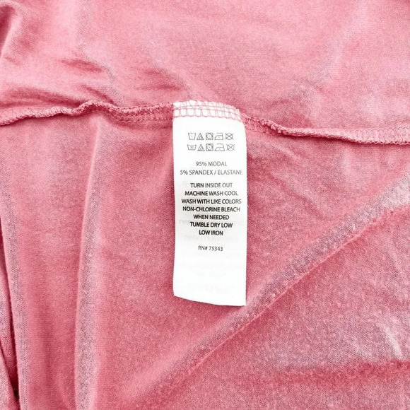 Rachel Zoe Henley Top Women's Size S Pink‎ 3/4 Sleeve Casual Curved Hem - Picture 3 of 4